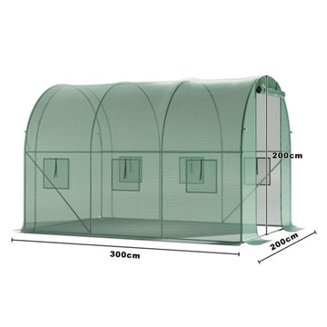 SZKLARNIA WZMOCNIONA KONSTRUKCJA TUNEL FOLIOWY DODATKOWE KOTWY 2X3X2M