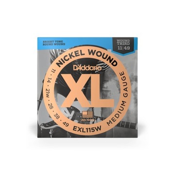 Струны D'Addario EXL115W с никелевой обмоткой 11-49