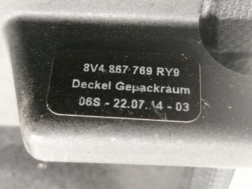 фото thumb №5, Audi a3 8v полиця задня багажника 5 двері оригінал 12-20