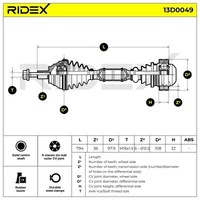 фото thumb №9, Піввісь привідна ridex 13d0049
