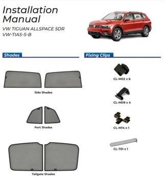 фото thumb №15, Шторки солнечный vw tiguan allspace 2016- защитные накладки ролеты солнцезащитный