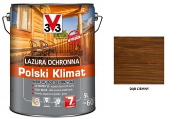 Lazura V33 Polski Klimat 7 lat 5 L impregnująca Dąb ciemny satyna