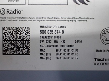 фото thumb №11, Радио навигация навигация заводская eur 5e0919605j 5q0035874b octavia iii 5e 16r