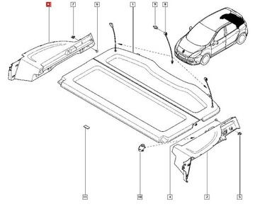 фото thumb №8, Кріплення полиці багажника праві renault scenic iii 799110012r