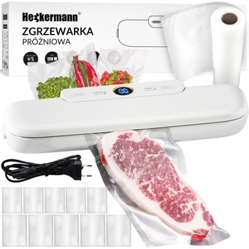 ZGRZEWARKA PRÓŻNIOWA DO PAKOWANIA ŻYWNOŚCI JEDZENIA PAKOWARKA 120W FOLIA 6m