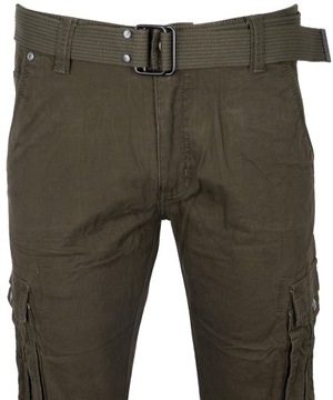 spodnie BOJÓWKI KHAKI ITENO PASEK GRATIS W32 84cm