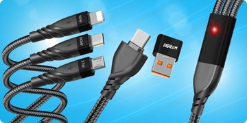ЗАРЯДНОЕ УСТРОЙСТВО Сетевая ЗАРЯДНАЯ СТАНЦИЯ 300 Вт GAN3 8xUSB PD QC + ПРОЧНЫЙ КАБЕЛЬ 6-В-1