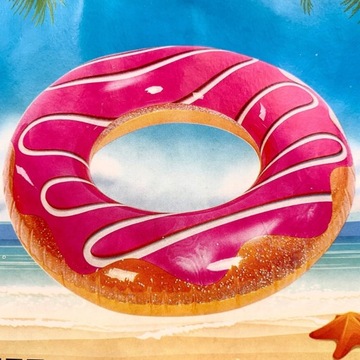 DUŻE DMUCHANE KOŁO DO PŁYWANIA DONUT Z BROKATEM