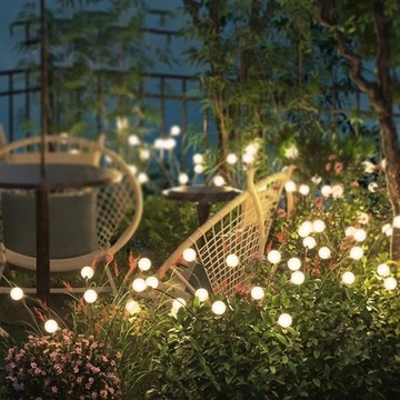 2x Садовые лампы на солнечных батареях 10LED 72см теплые