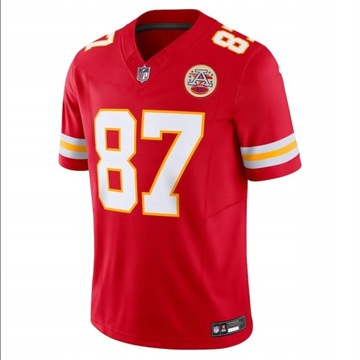 Красная майка FUSEDe Futebol Americana Kansas City Chiefs Трэвиса Келси 2023