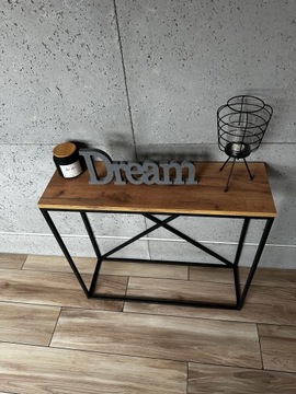 консоль, туалетный столик INDUSTRIAL LOFT 80X25x75 CRAFT ДУБ ЗОЛОТОЙ