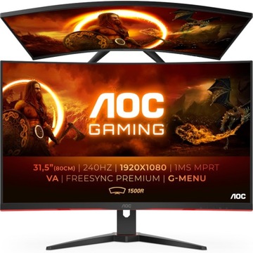 32-дюймовый игровой монитор AOC 240 Гц VA со светодиодной подсветкой DP HDMI ИЗОГНУТЫЙ