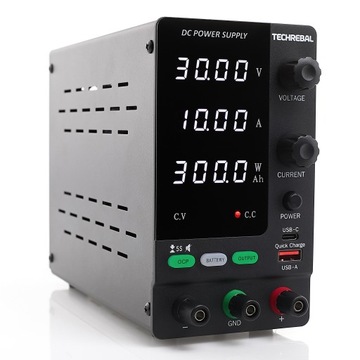 ZASILACZ LABORATORYJNY TECHREBAL SPPS-C3010C 30V 10A ŁADOWANIE AKUMULATORÓW
