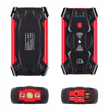 Power Bank Jump Starter 12 В Пусковой усилитель Светодиодный фонарик 20000 мАч + зажимы