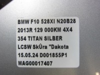 Bmw 5 f10 f11 капот передняя крышка перед 354 titansilber серебристая 7207194 Оригинал, фото thumb