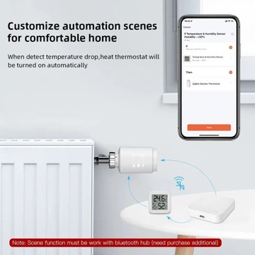 Czujnik temperatury, wilgotności Tuya THB1 łączność z bluetooth