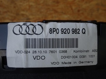 фото thumb №10, Audi a3 8p 1.4 1.6 fsi tfsi рестайлинг 08-12 спидометр приборы 8p0920982q