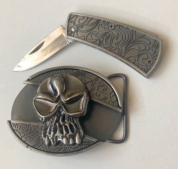 Czaszka punisher skull klamra do pasa klamerka zapinka motocyklisty