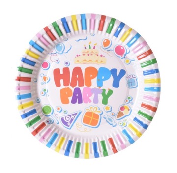 БУМАЖНЫЙ НАБОР ЧАШЕК И ТАРЕЛОК HAPPY PARTY