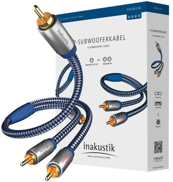 IN-AKUSTIK Премиум Y-сабвуфер 1RCA — 2xRCA — 5,0 м