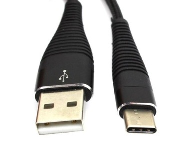 Кабель USB TYPE C для быстрой зарядки HQ, нейлон, 1 м, черный
