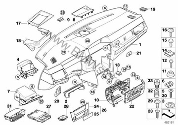 фото thumb №12, Bmw 5 e60 e61 рестайлінг lci рамка середня консолі dekor бардачок панелі 6988988
