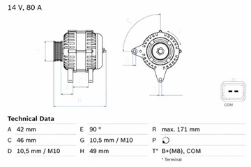 фото thumb №2, Генератор citroen c2 c2 enterprise c3 i c3 ii c3 pluriel peugeot 207