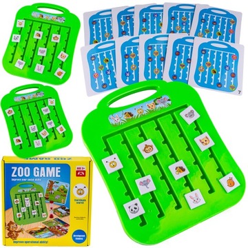 GRA LOGICZNA ZRĘCZNOŚCIOWA ZOO ZWIERZĘTA tablica