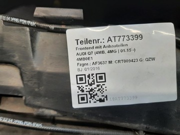 фото thumb №10, Audi q7 4m 2015-2018 передній бампер капот pas переднє 4m0941033 4m0941034