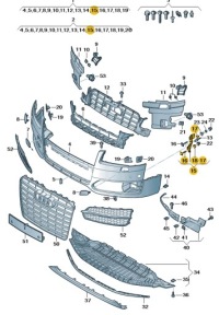 фото thumb №1, Молдинг крепёжная бампер передний левая audi a8 d4 polift aso оригинал nowa