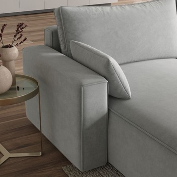 Nowoczesna sofa narożna FORIL wygodna FUNKCJA SPANIA pojemnik WELUR