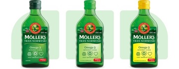 2x масло печени трески Möller's NORWEGIAN, 250 мл, вит. D3 А и Е омега-3