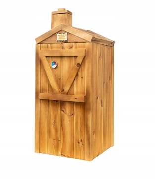 Садовая коптильня с деревянным дымоходом, большая эко, 60x60x120, самодельная Wedliny
