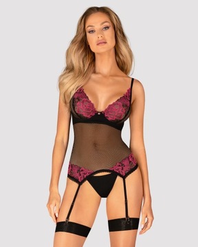 СЕКСУАЛЬНЫЙ разноцветный кружевной корсет Obsessive Rosenty подарок для девочки XS/S