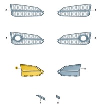 фото thumb №1, Заглушка решётки бампера передний audi a8 d4 правая polift aso оригинал