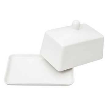 Масленка фарфоровая SQUARE, белый, высокий точильный камень