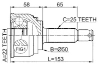 Шрус  піввісь зовнішній febest Доставка, фото thumb