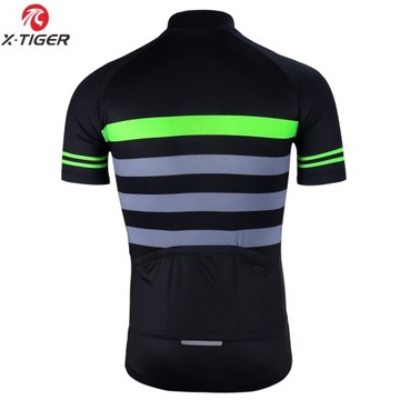 Koszulka Na Rower Wygodna Z Odblaskiem Odprowadzająca Wilgoć Ochrona UV XL