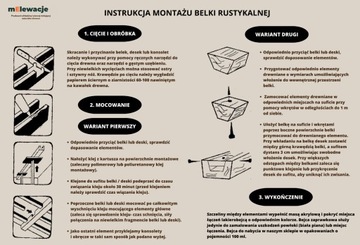 Belka Rustykalna Ciosana Imitacja Drewna Styrodur Ozdobna Belka Sufitowa 3m