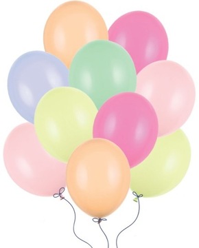 KOLOROWE PASTELOWE BALONY URODZINOWE MOCNE URODZINY DO GIRLAND 27 CM 50 SZT