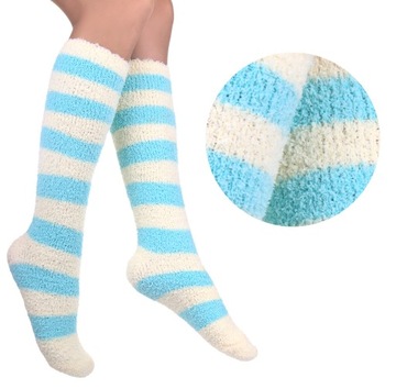 НОСКИ МАХРОВЫЕ В ПОЛОСКУ ТЁПЛЫЕ BUKLA WINTER THICK SOFT 35-38