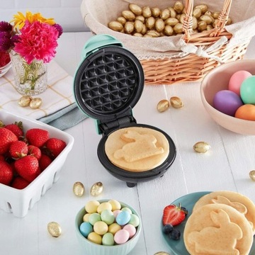 Mini making machine waffles 4 inches, light green