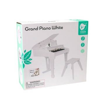 DUŻE PIANINO FORTEPIAN KSIĄŻECZKA I KRZESEŁKO PIANINKO BABY CLASSIC WORLD