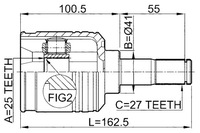 фото thumb №2, Febest шарнір піввісь внутрішній лівий hyundai sonata ef 02 2001-2006