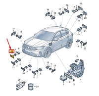 фото thumb №1, Vw taigo cs передняя часть правый бампер парковочный датчик кронштейн 2g7919494