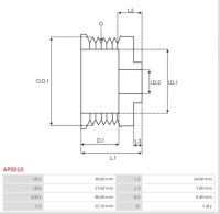 Шкив, генератор as-pl ap0010 Доставка, фото thumb