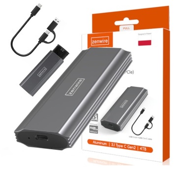 Корпус твердотельного накопителя NVME SATA PCIe M.2 Адаптер USB-C 3.1 Отсек для накопителя M2