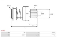 Зчеплення односторонній, стартер as-pl sd9033 Оригінал, фото thumb