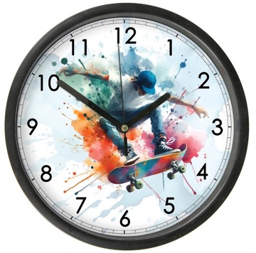 Скейтборд 4 Настенные часы для скейтера со стеклом.