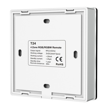 T24(W) Panel RF LED RGB/RGBW Dotykowy 4-Strefowy Bat
